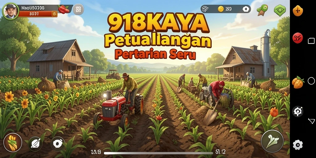 Tampilan gameplay <strong>918KAYA</strong> yang menawan dengan aktivitas bertani.