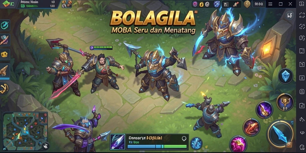 Tampilan dinamis dan seru dari gameplay BOLAGILA MOBA.