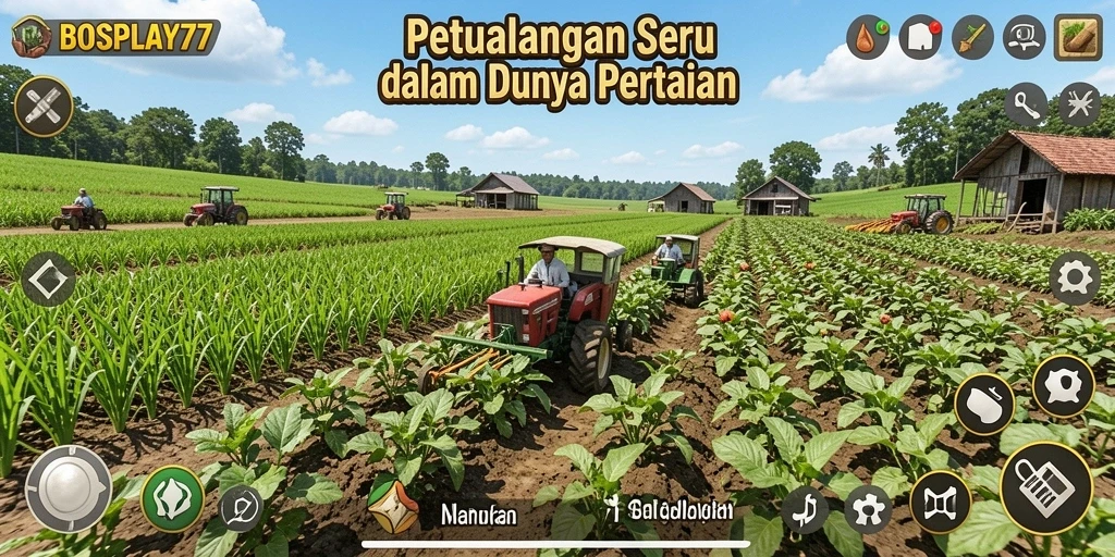 Tangkapan layar menunjukkan gameplay berkebun yang menarik di BOSPLAY77.