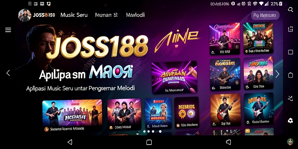 Screenshot utama JOSS188 menampilkan pengguna yang menikmati permainan musik.