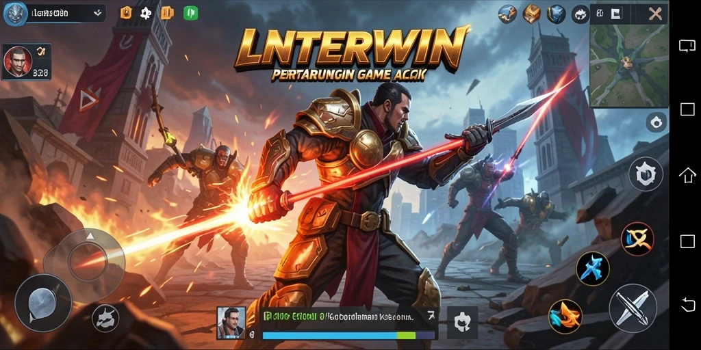 Gameplay LNTERWIN yang penuh aksi dan pertarungan menegangkan.