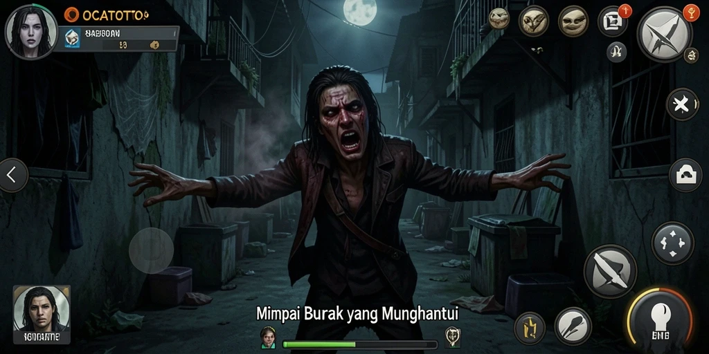 Screenshot menampilkan suasana mencekam dari gameplay OCATOTO.